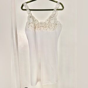 New La Perla Elegant Lace Trim White Chemise
